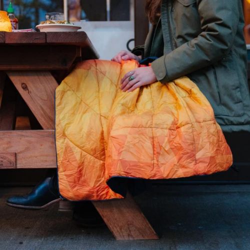  Rumpl The NanoLoft Puffy Blanket Indoor Outdoor Camping Blanket for Traveling, Picnics, Beach Trips, Concerts Pyro Tri-Fade, Travel