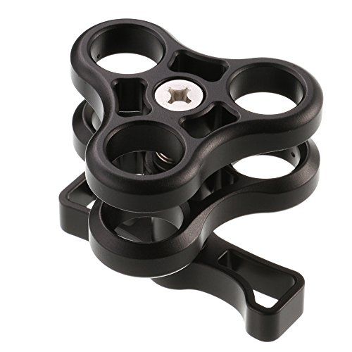  Run Shuangyu 3 Hole Ball Clamp Mount for Underwater Diving Housing Video Sport GoPro Camera Arm Tray Light