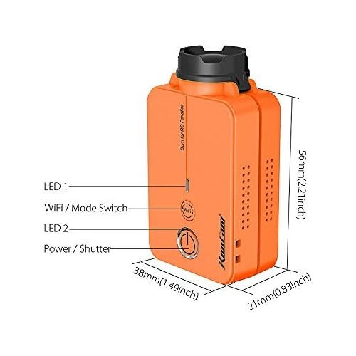  RunCam 2 FPV Camera 1080P60fps Ultra HD Mini WiFi Sports Action Video Camera, Orange