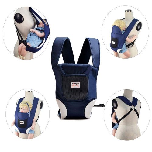 Rungee Portable Baby Carrier, Lightweight 5-in-1 Soft Multi Adjustable Ergonomic Sling Backpack Front-Carry Carrier (Blue)