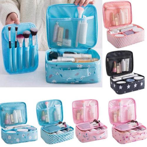  Rungoi Makeup Train Cases Professional Travel Makeup Bag Cosmetic Cases Organizer Portable Storage Bag for Cosmetics Makeup Brushes Toiletry Travel Accessories