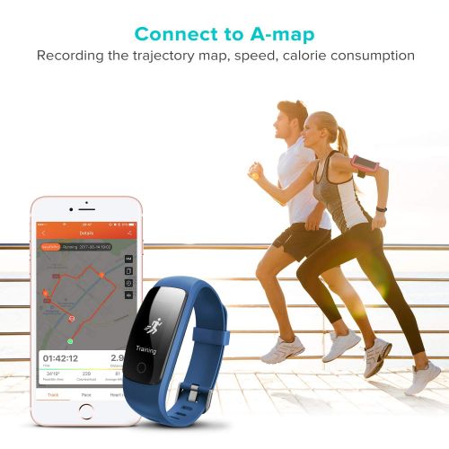  Fitness Armband, Runme Fitness Tracker mit Herzfrequenz und Schlafmonitor, Aktivitatstracker mit Schritt und Kalorienzahler, GPS Tracker, IP67 Wasserdichtes Sportband fuer Android/I