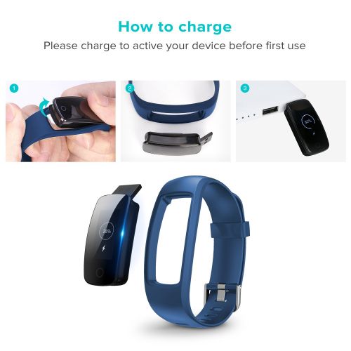  Fitness Armband, Runme Fitness Tracker mit Herzfrequenz und Schlafmonitor, Aktivitatstracker mit Schritt und Kalorienzahler, GPS Tracker, IP67 Wasserdichtes Sportband fuer Android/I