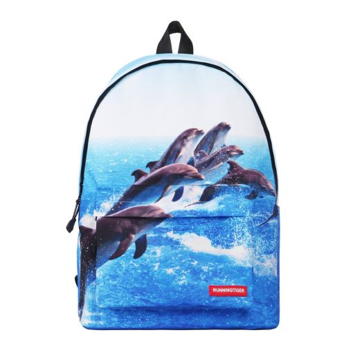  Running Tiger Runningtiger Unique 3D Animal Print Basic Multipurpose Backpacks For Teenagers Kids Schoolbags Travel Bags Laptop Backpacks (dolphin print)