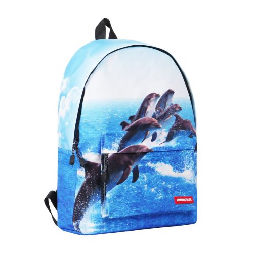  Running Tiger Runningtiger Unique 3D Animal Print Basic Multipurpose Backpacks For Teenagers Kids Schoolbags Travel Bags Laptop Backpacks (dolphin print)