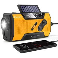 [아마존 핫딜] [아마존핫딜]RunningSnail Solar Crank NOAA Weather Radio for Emergency with AM/FM, Flashlight, Reading Lamp and 2000mAh Power Bank（Orange）