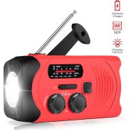 [아마존 핫딜] [아마존핫딜][Upgraded Version] RunningSnail Emergency Weather AM/FM NOAA Solar Powered Wind up Radio with LED Flashlight, 2000mAh Power Bank for Cell Phone and SOS