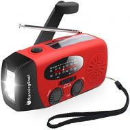 [아마존베스트][Upgraded Version] RunningSnail Emergency Hand Crank Self Powered AM/FM NOAA Solar Weather Radio with LED Flashlight, 1000mAh Power Bank for iPhone/Smart Phone