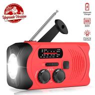 [아마존베스트][Upgraded Version] RunningSnail Emergency Weather AM/FM NOAA Solar Powered Wind up Radio with LED Flashlight, 2000mAh Power Bank for Cell Phone and SOS