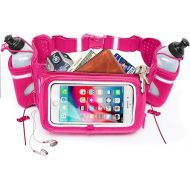 [Voted No.1 Hydration Belt] Winners' Running Fuel Belt - Includes Accessories: 2 BPA Free Water Bottles - Fits Any iPhone - w/Touchscreen Cover - No Bounce Fit and More!