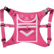 Pink Running Mini Backpack Vest for Men & Women - Reflective w/360°Hi-Viz, Holds Accessories, any iPhone, Android, iPad mini - Lightweight Adjustable gear for Fitness, Walking, Cycling, Hiking, etc!