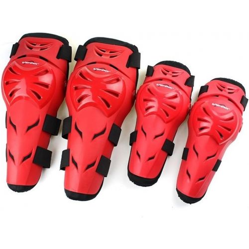  Runworld 4 pcs Motorcycle Motocross Cycling Elbow and Knee Pads Protection Shin Guards Body Armor Set Protective Gear For Adults