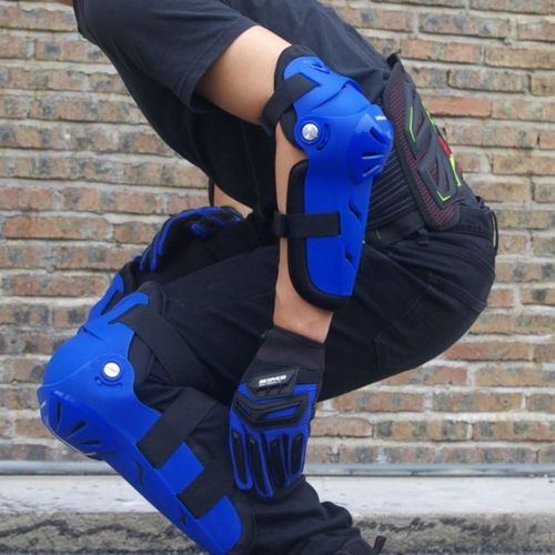  Runworld 4 pcs Motorcycle Motocross Cycling Elbow and Knee Pads Protection Shin Guards Body Armor Set Protective Gear For Adults