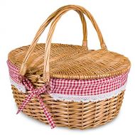 Rurality Wicker Picnic Basket Hamper with Lid and Handle