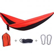 Rusee yerflew Outdoor Double Camping Hammock - Lightweight Nylon Portable Hammock, Parachute Double Hammock for Backpacking, Camping, Travel, Beach, Yard.