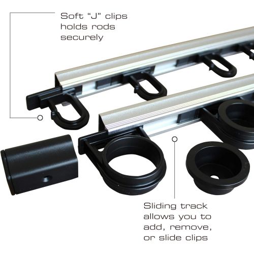  Rush Creek Creations All Weather Fishing Rod Storage Wall, Ceiling, or Garage Rack, Aluminum 10 Rod