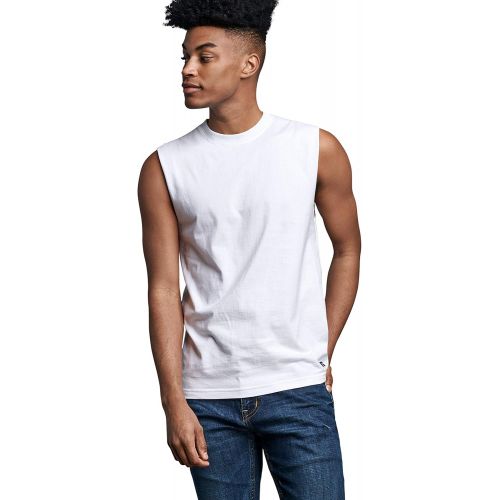  Russell Athletic Mens Soft 100% Cotton Midweight Sleeveless Muscle T-Shirt