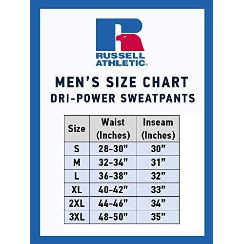  Russell Athletic Mens Dri-Power Open Bottom Sweatpants with Pockets