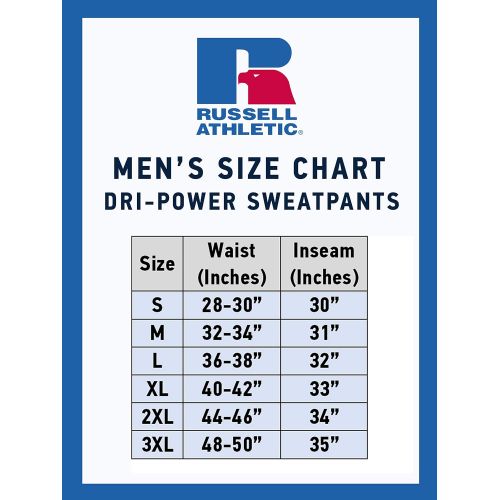  Russell Athletic Mens Dri-Power Open Bottom Sweatpants with Pockets