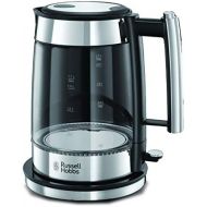 Russell Hobbs Wasserkocher, Glas Elegance, 1.7l, 200W, LED Beleuchtung, Edelstahl, herausnehmbarer Kalkfilter, Wasserstandsanzeige mit Fuellmengenmarkierung, hochwertiger Teekocher