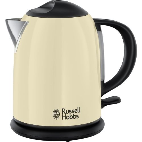  Russell Hobbs Kompakt-Wasserkocher Colours+ Creme, 1,0l, 2200W, Schnellkochfunktion, optimierte Ausgusstuelle, Wasserstandsanzeige, kleiner Reisewasserkocher, mini Teekocher 20194-7