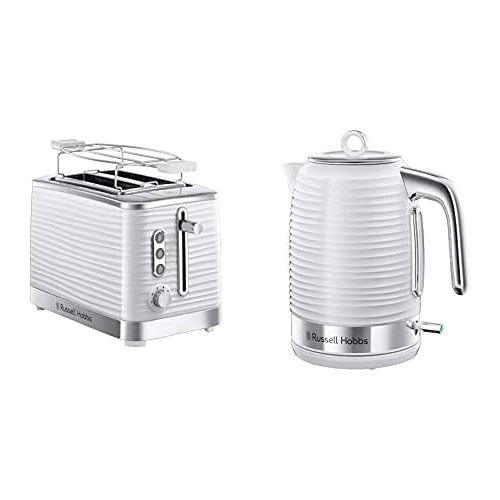  Russell Hobbs 24360-70 Wasserkocher Inspire White, 2400 Watt, 1.7l, Schnellkochfunktion, energiesparend, hochwertiger, strukturierter Hochglanz-Kunststoff, weiss & Hobbs 24370-56 T