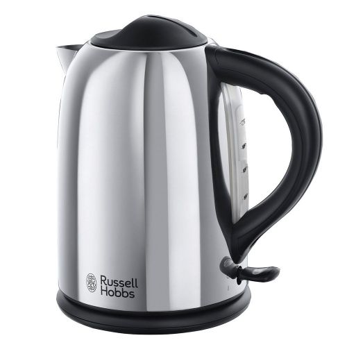  Russell Hobbs Wasserkocher Chester, 2400 Watt, 1.7l, Schnellkochfunktion, Perfect-Pour-Ausgusstuelle, Wasserstandsanzeige, 20420-70, Edelstahl/schwarz