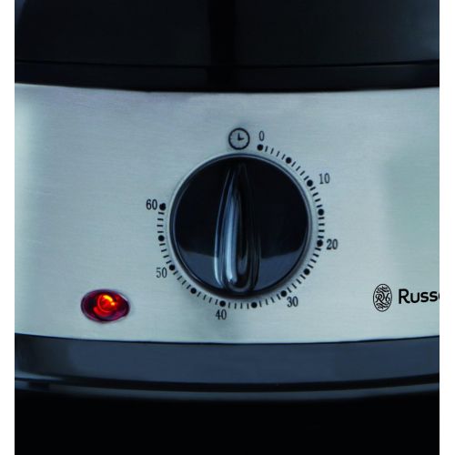  Russell Hobbs Dampfgarer 9,0l (60 Minuten Timer + Abschaltautomatik), 3 spuelmaschinengeeignete Dampfgarbehalter + Reisschale + 6 Eierhalter, BPA-frei, Dampfkocher Cook@Home 19270-5