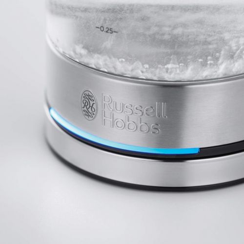  Russell Hobbs Mini-Glas-Wasserkocher Compact, 0,8l, 2200W, LED Beleuchtung, Kalkfilter, optimierte Ausgusstuelle, platzsparend, kleiner Reisewasserkocher, kompakter Teekocher 24191-
