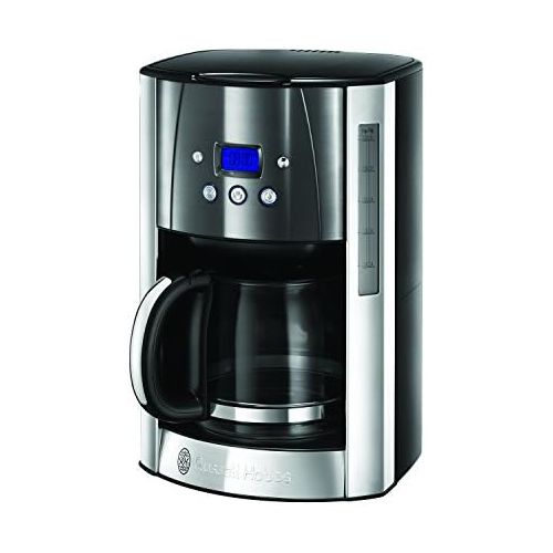  Russell Hobbs Digitale Kaffeemaschine Luna grau, programmierbarer Timer, bis 12 Tassen, 1,5l Glaskanne, 1000W, Warmhalteplatte, Abschaltautomatik, Filterkaffeemaschine 23241-56