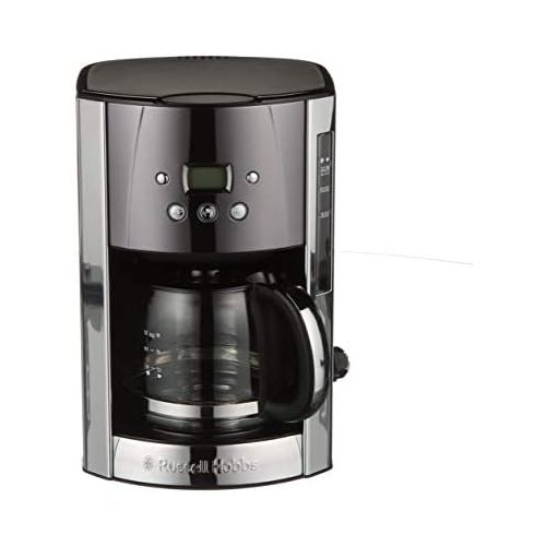  Russell Hobbs Digitale Kaffeemaschine Luna grau, programmierbarer Timer, bis 12 Tassen, 1,5l Glaskanne, 1000W, Warmhalteplatte, Abschaltautomatik, Filterkaffeemaschine 23241-56