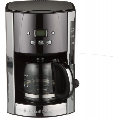  Russell Hobbs Digitale Kaffeemaschine Luna grau, programmierbarer Timer, bis 12 Tassen, 1,5l Glaskanne, 1000W, Warmhalteplatte, Abschaltautomatik, Filterkaffeemaschine 23241-56