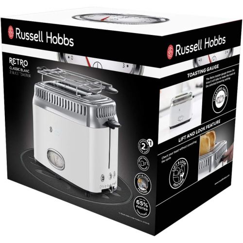  Russell Hobbs Toaster, inkl. Broetchenaufsatz, 6 einstellbare Braunungsstufen + Auftau-&Aufwarmfunktion,1300W + Wasserkocher, 1,7l, 2400W, Schnellkochfunktion, Wassertemperaturanzei