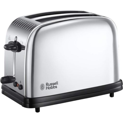  Russell Hobbs Toaster Victory, 2 extra breite Toastschlitze, 6 einstellbare Braunungsstufen + Auftaufunktion, Schnell-Toast-Technologie, 1670W, 23311-56, Edelstahl