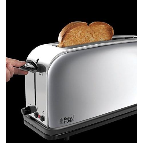 Russell Hobbs 21390-56 Chester Langschlitz-Toaster, 6 einstellbaren Braunungsstufen, Broetchenaufsatz