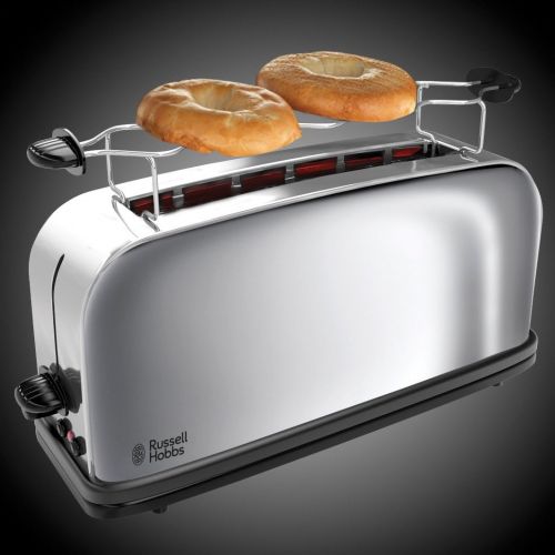  Russell Hobbs 21390-56 Chester Langschlitz-Toaster, 6 einstellbaren Braunungsstufen, Broetchenaufsatz