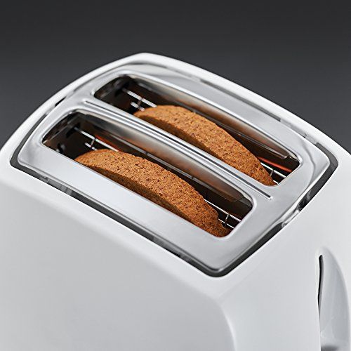  Russell Hobbs 21640-56 Toaster Textures, 2 extra breite Toastschlitze, Broetchenaufsatz, 850 Watt, weiss