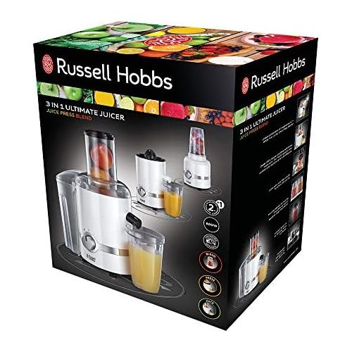  Russell Hobbs Smoothie Maker 22700563in 1Ultimate Citrus Press Juicer with Pulse and Ice Crush Function