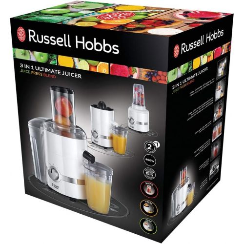  Russell Hobbs Smoothie Maker 22700563in 1Ultimate Citrus Press Juicer with Pulse and Ice Crush Function