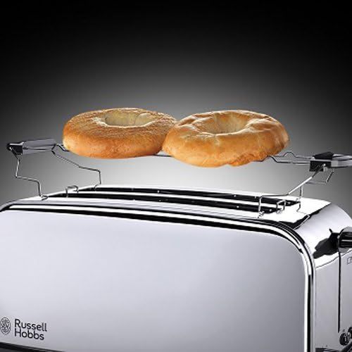  Russell Hobbs 23520-56 2-Schlitz-Langschlitz Victory Toaster (2 extra breite Langschlitzkammern fuer 4 Toastscheiben, inkl. Broetchenaufsatz, 6 einstellbare Braunungsstufen und Aufta