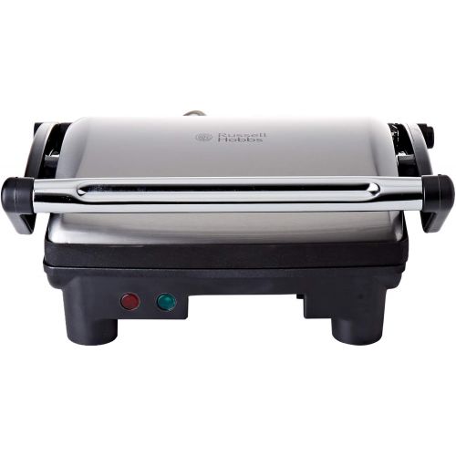  Russell Hobbs 17888-56 Paninigrill 3-in-1 Cook@Home, Kontaktgrill, Flachengrill, antihaftbeschichtete Grillplatten, 1800 Watt, Edelstahl/schwarz