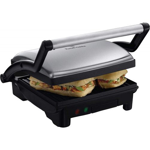  Russell Hobbs 17888-56 Paninigrill 3-in-1 Cook@Home, Kontaktgrill, Flachengrill, antihaftbeschichtete Grillplatten, 1800 Watt, Edelstahl/schwarz