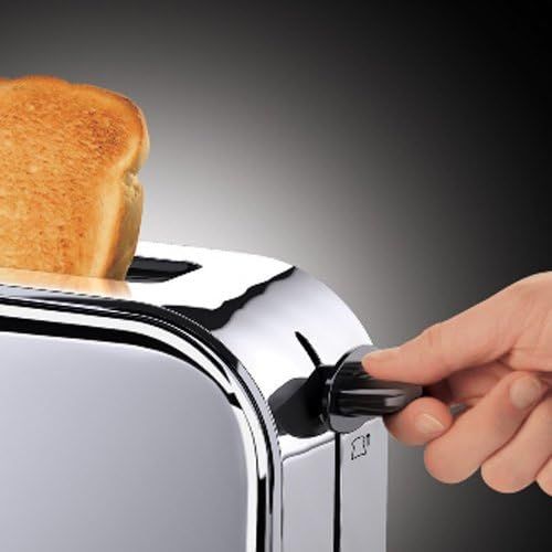  Russell Hobbs 23510-56 Toaster Langschlitz Victory, extra breite 1 Langschlitzkammer, inkl. Broetchenaufsatz, 6 einstellbare Braunungsstufen + Auftaufunktion, 1000W, edelstahl