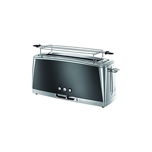  Russell Hobbs Toaster Langschlitz Luna grau, inkl. Broetchenaufsatz, 6 einstellbare Braunungsstufen + Auftau- & Aufwarmfunktion, Schnell-Toast-Technologie, 1420W, 23251-56