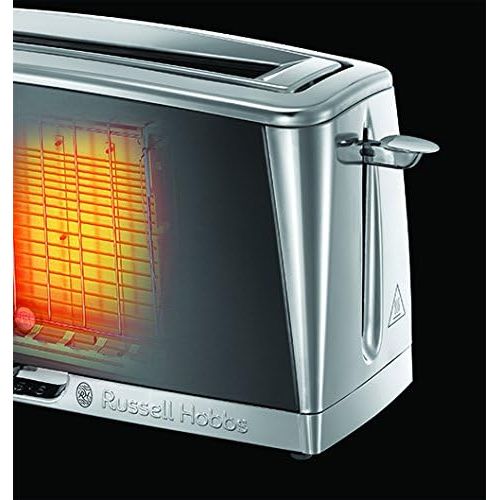  Russell Hobbs Toaster Langschlitz Luna grau, inkl. Broetchenaufsatz, 6 einstellbare Braunungsstufen + Auftau- & Aufwarmfunktion, Schnell-Toast-Technologie, 1420W, 23251-56