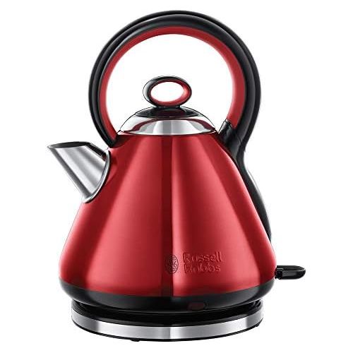  Russell Hobbs Wasserkocher, Legacy rot, 1,7l, 2400W, Schnellkochfunktion, Quiet-Boil-Technologie, optimierte Ausgusstuelle, herausnehmbarer Kalkfilter, sehr leiser Teekocher 21885-7