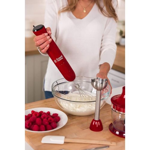  Russell Hobbs Stabmixer 3-in-1 Desire (Zerkleinerer, Mixer- & Schneebesenaufsatz), BPA-freies & spuelmaschinenfestes Zubehoer, Puerierstab f. Smoothie, Suppen, Joghurt, Saucen, Babyna