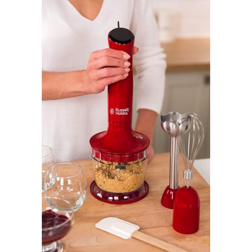  Russell Hobbs Stabmixer 3-in-1 Desire (Zerkleinerer, Mixer- & Schneebesenaufsatz), BPA-freies & spuelmaschinenfestes Zubehoer, Puerierstab f. Smoothie, Suppen, Joghurt, Saucen, Babyna