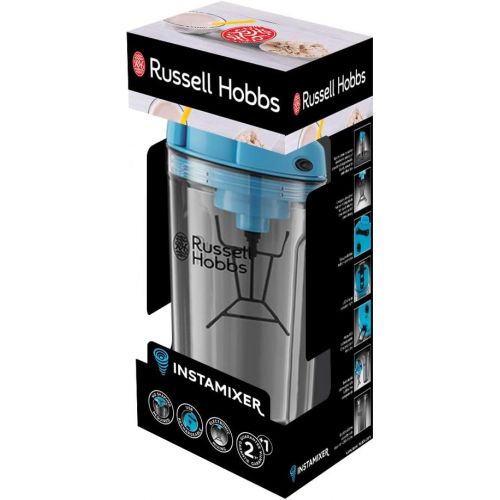  Russell Hobbs InstaMixer, elektrischer Sports Drink Mixer, 600 ml, BPA-frei, Pulverfach, Protein, Eiweiss, Fitness, Diat & Cocktail Shaker 24880-56
