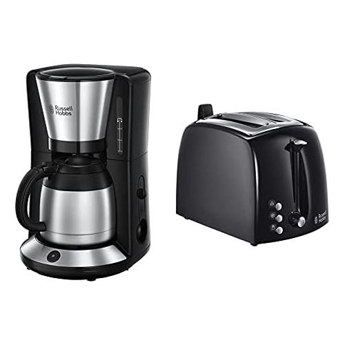  Russell Hobbs Kaffeemaschine Adventure Edelstahl, Glaskanne bis zu 10 Tassen, 1,25l, Warmhalteplatte, Abschaltautomatik, Tropf-Stopp, 1100 Watt, Filterkaffeemaschine 24010-56